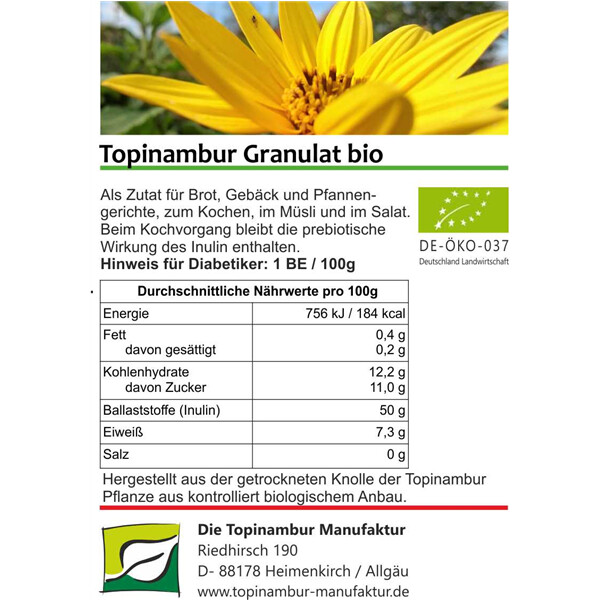 Topinambur Granulat bio