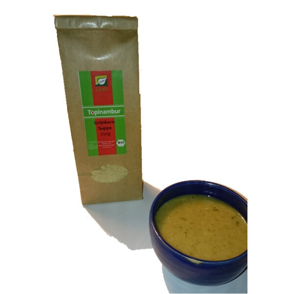 Topinambur greens soup organic