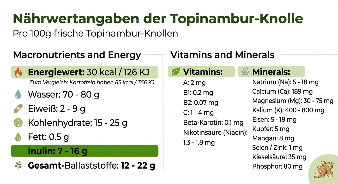 Nährwertanagaben Topinambur